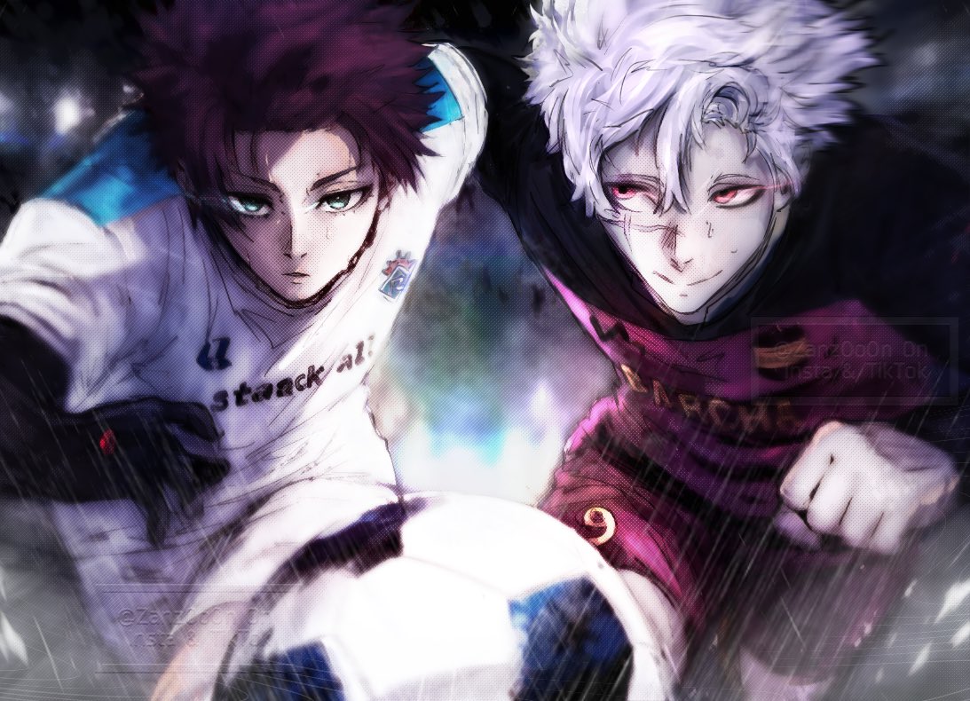 Zanz0o0n_'s tweet photo. Japan vs Spain! Who will win? #SaeItoshi #BunnyIglesias #bluelock #bllk #manga #art #itoshisae #itoshi #japan #spain #bluelockart https://t.co/3q1jjdh4lB