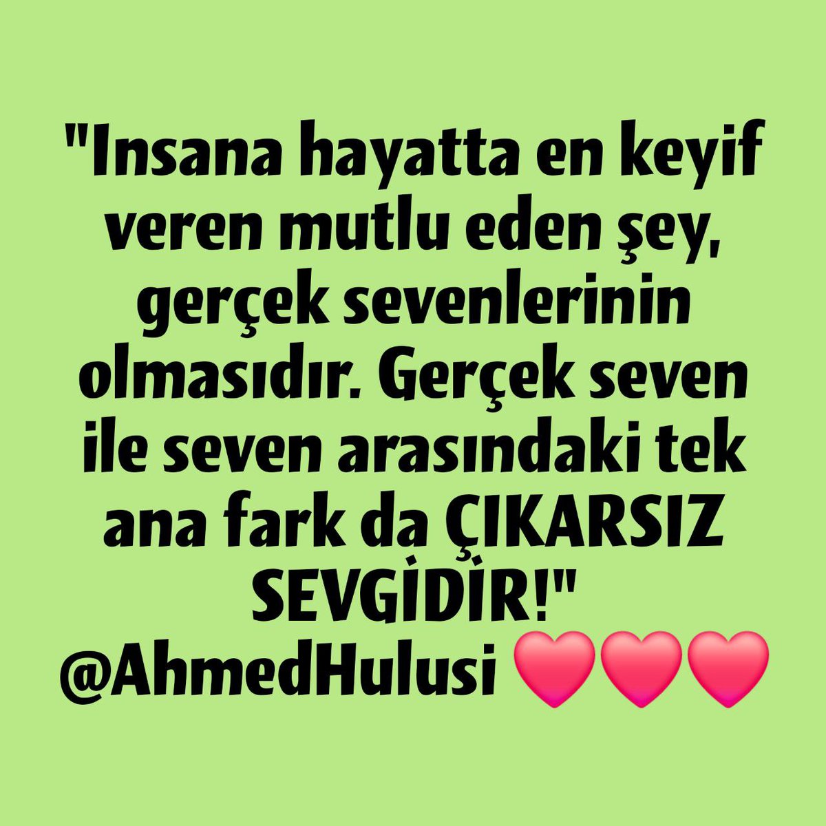 TezerEray's tweet photo. "İnsana hayatta en keyif veren mutlu eden şey, gerçek sevenlerinin olmasıdır. Gerçek Seven ile seven arasındaki tek ana fark da ÇIKARSIZ SEVGİDİR!"
@AhmedHulusi ❤️❤️❤️
@CPasaHasan ❤️❤️❤️ https://t.co/drZXajIlo4
