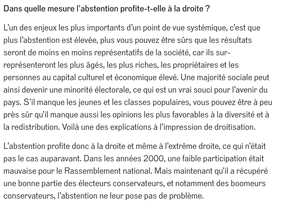 jack26861's tweet photo. @SeroVulth @ItWazMi @TwitchDroitard C'est là que je dis que c'est naif de penser qu'il n'y a pas de réflection dans l'expression d'un vote raciste.  1Xde + l'ABSTENTION est l'expression de ces populations. PAS le vote pour l'extrême droite. Faut lire l'état de la recherche en sociologie politique. https://t.co/6zxNw6djLa