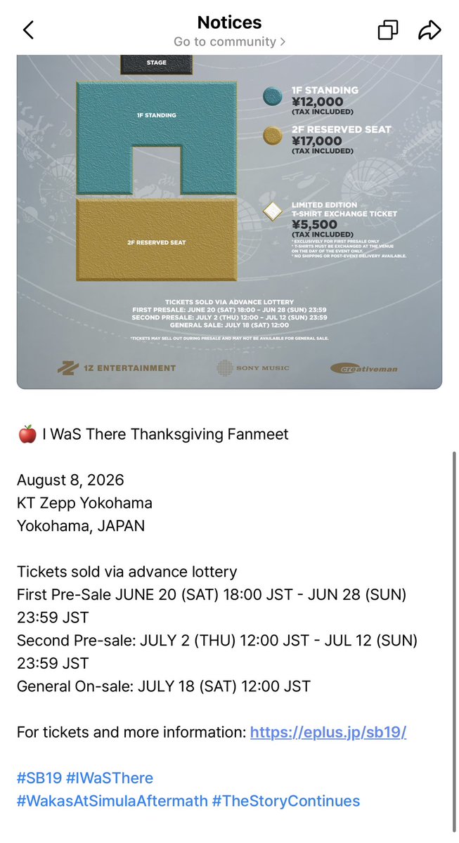 ANIMORTK's tweet photo. Ang hilig talaga manggulat ng Esbi. 😭
Today ng 6pm yung start ng lottery tapos nag-announce ng 6pm din. 

Jusmeeee. @SB19Official @1zentertainment 

I WAS THERE FAN MEET at ZEPP YOKOHAMA

#SB19 
#IWASTHERE 
#zeppyokohama
#summersonic2026 https://t.co/QJdFLSrrO8