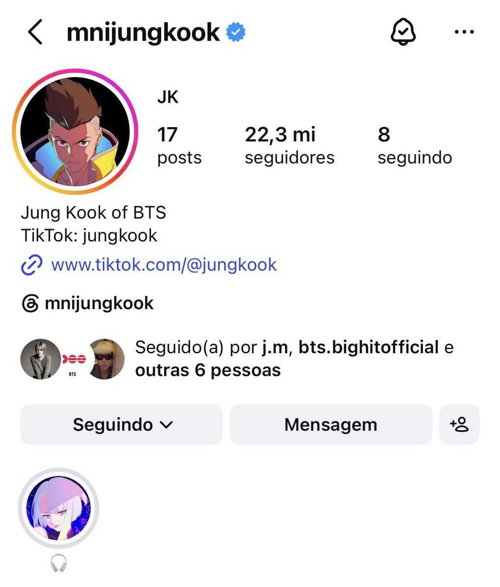 jmjklab's tweet photo. 📸| #JUNGKOOK mudou sua foto de perfil para david e sua foto de destaque para lucy. 🖤

*ambos são personagens de cyberpunk: edgerunners https://t.co/Gp6GtdieDN