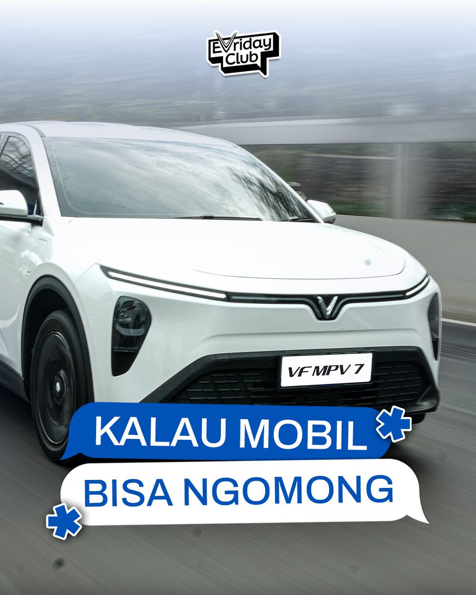 EVridayClub's tweet photo. Kira-kira kalau mobil kamu bisa ngomong, curhatan apa yang bakal sering kamu denger? 🗣️🚗

#EVridayClub #VinFastIndonesia #EVforEveryone #fyp #mobillistrik https://t.co/VliLtyFNuH