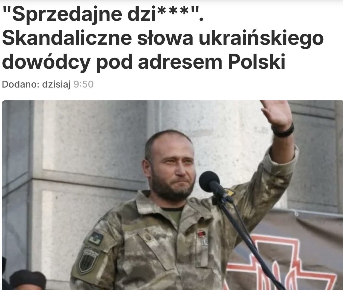 sjastrzebowski's tweet photo. Pan Ukrainiec wyraża wdzięczność Polakom za pomoc, dzięki której pan Ukrainiec jeszcze żyje. https://t.co/tTXk1orw7i