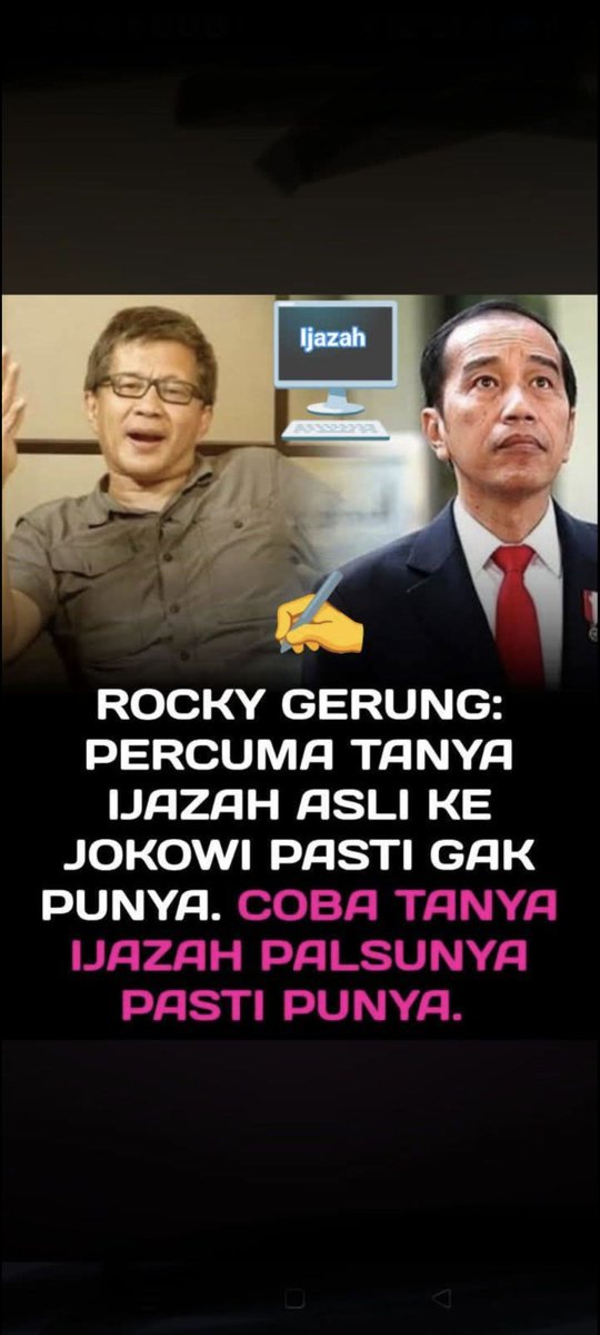 alammallgue's tweet photo. @Boediantar4 Fitnah namanya kalau bilang ijasah jokoei asli....
Kalau ijasah jokoei yg beredar skr dibilang palsu....itu juga fitnah namanya...karena yaa memang itu yg ada. https://t.co/XWdoV0xfRC