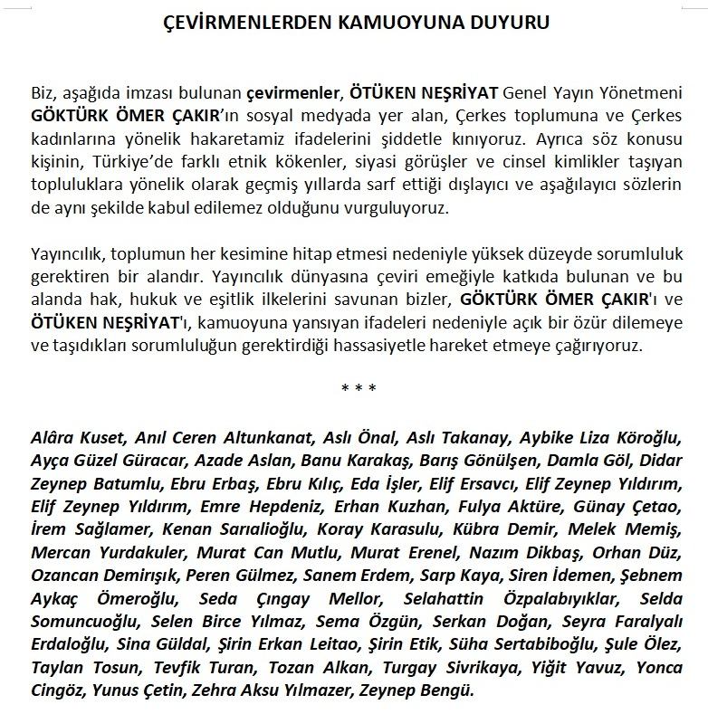 TurganHarun's tweet photo. Irkçılığa ve kanıksanmasına karşı çevirmenler https://t.co/UfTrA1e6L8