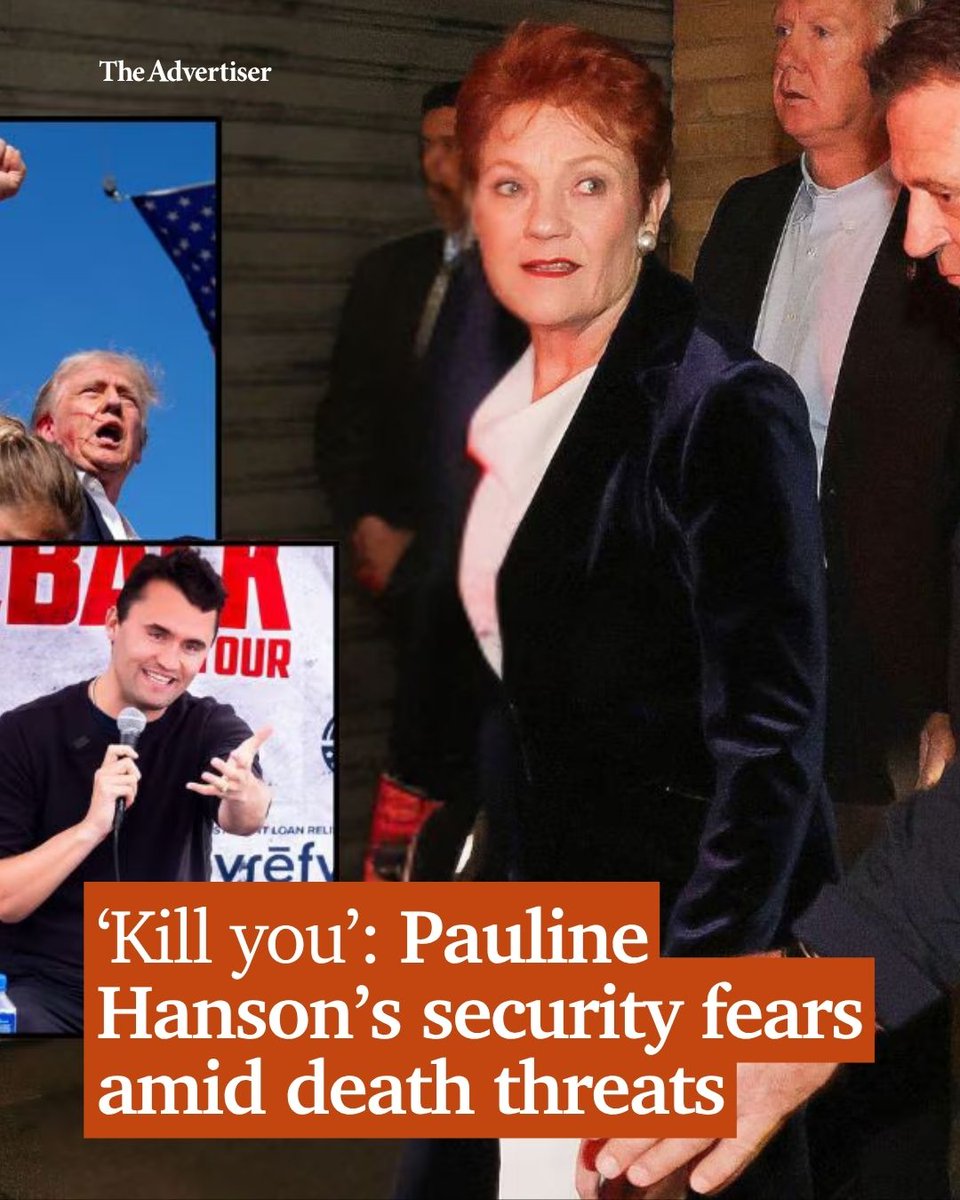 theTiser's tweet photo. Pauline Hanson has hired a private bodyguard and is pleading for AFP protection amid a stream of death and sexual violence threats targeting her, her staff and her family. 🔗 DETAILS: https://t.co/Lr3OM1gh1g https://t.co/O4KxrLntt8