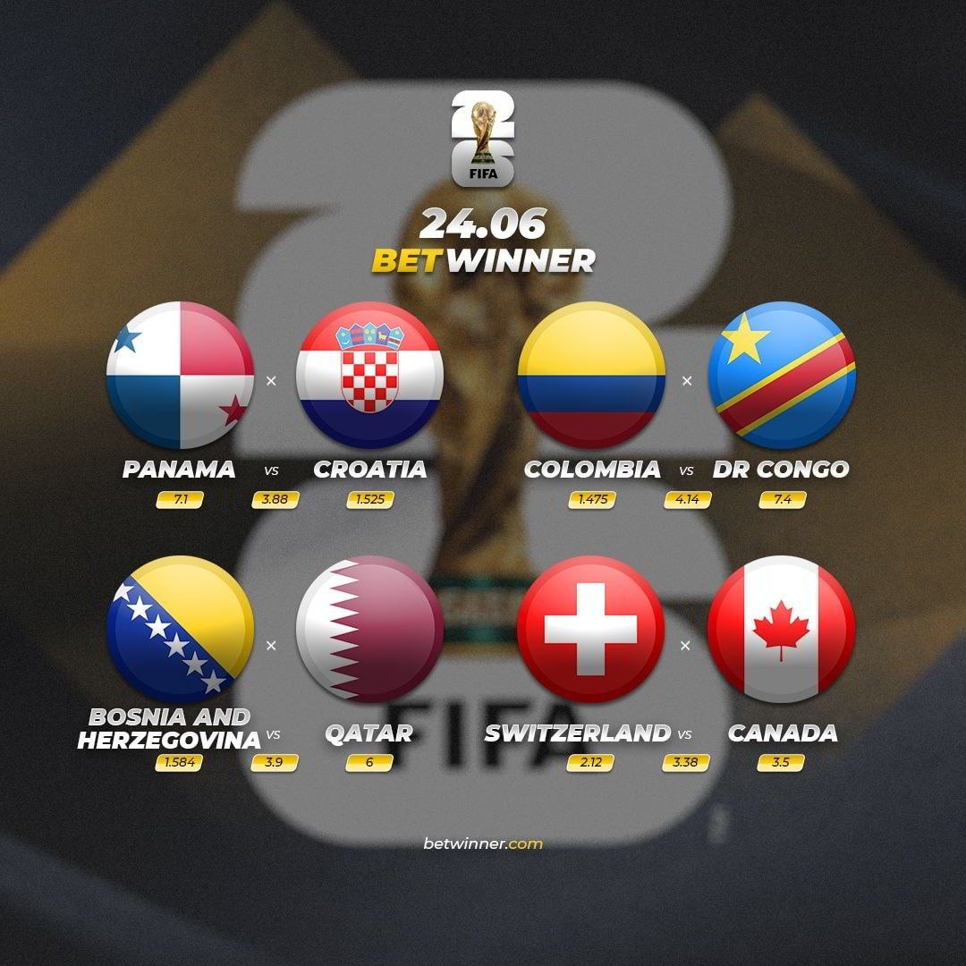 Tipsbets_'s tweet photo. Play and win, link in bio! ⚽️🏆#WorldCup #WorldCup2026
#Betwinner #fifaworldcup #fifaworldcup2026
#Panama - #Croatia
#Colombia - #DrCongo
#BosniaandHerzegovina - #Qatar
#Switzerland - #Canada

https://t.co/9XPj9TqKbr https://t.co/9IpnPh1hEz