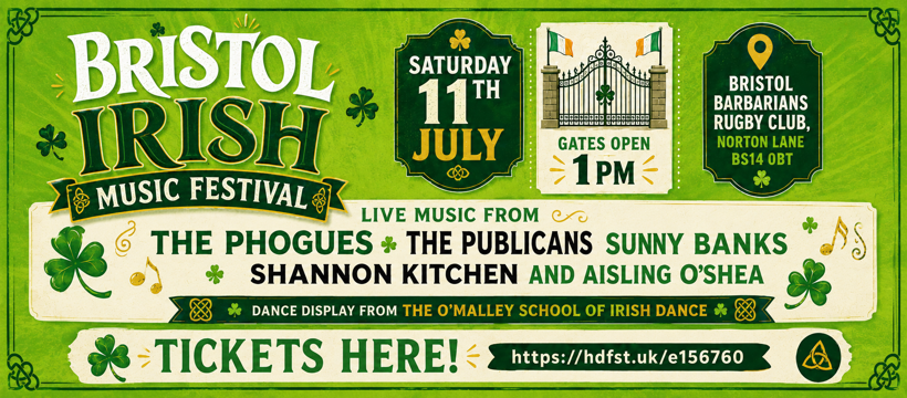 irishinbritain's tweet photo. 🎶Bristol Irish Music Festival - Sat 11 July, Bristol Barbarians Rugby Club from 1pm 

Live music from The Phogues, The Publicans, Sunny Banks, Shannon Kitchen &amp; Aisling O'Shea + dance displays from O'Malley School of Irish Dance
Tickets &amp; details: https://t.co/gQuGOfeKwM https://t.co/WFIE3AFefJ