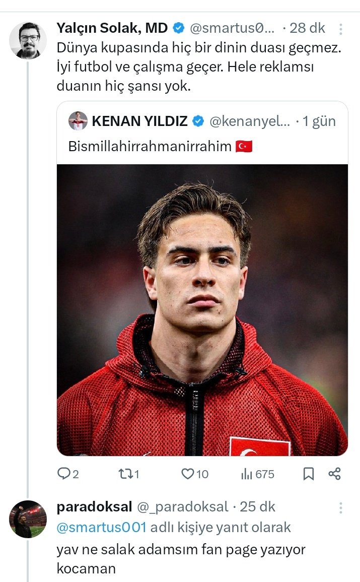 MetrukT's tweet photo. @_paradoksal @smartus001 mallık nerde kardeşim. kenan yıldız'ın din soslu mesajı hakkında yorum yapılmış, sen de mesajın onun değil fan mesajı olduğunu belirterek kenan'ı savunmuşsun. ben de direkt kendisinin yazdığı arapça tekerlemeyi yazarak seni itin götüne soktum.
mallık senin mallığın olmasın sakın. https://t.co/NXmsT6oZDo