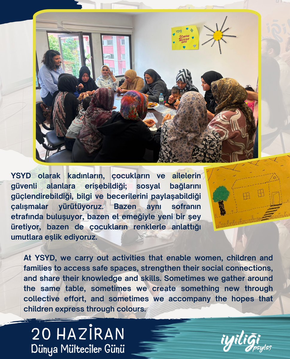 ysydorg's tweet photo. Hiç kimsenin geride bırakılmadığı,farklılıkların bizi ayırmadığı,dayanışmanın sınırları aştığı bir dünya mümkün.

A world where no one is left behind,where our differences do not divide us,and where solidarity transcends borders is possible.

#DünyaMültecilerGünü #WorldRefugeeDay https://t.co/UzHQFeefzq