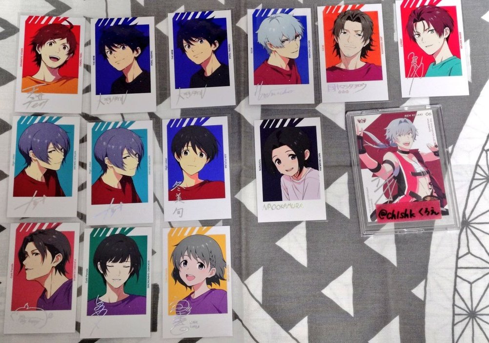 chlshk's tweet photo. 【交換】#chl_お取引
SideM FiFS展 EXTRA
表情フォトカ 箔 箔押し

譲
▲：輝 タケル2
△：道夫 次郎 鋭心
☆：夏来2 旬 直央 幸広 荘一郎 巻緒

求
▲：漣 秀
△：秀
☆：漣 秀 隼人1 享介1 悠介1

別ツイと合わせてのお取引歓迎です。
郵送希望(衣装展7/21手渡し可)
. https://t.co/ODII8O5yFZ