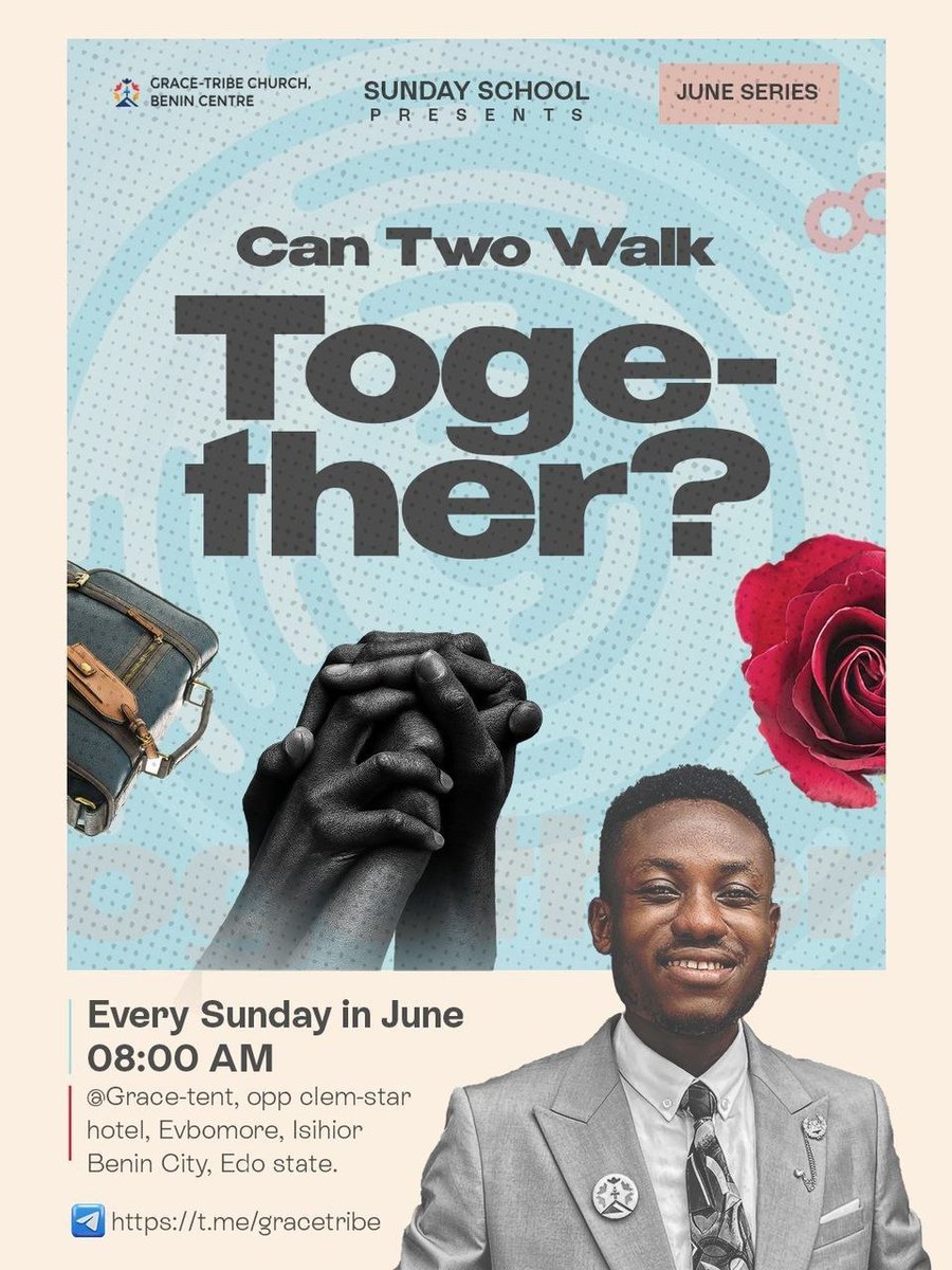 gracetribebc's tweet photo. Before you say I do, come to Sunday School 😁

This months series, "Can two walk together?" has been nothing short of Contents!
From the Multiplicative power of "them" to shining our light to men, we've learnt, unlearnt and relearnt core insights for our future.
#gracetribechurch https://t.co/dir4t2ycyL