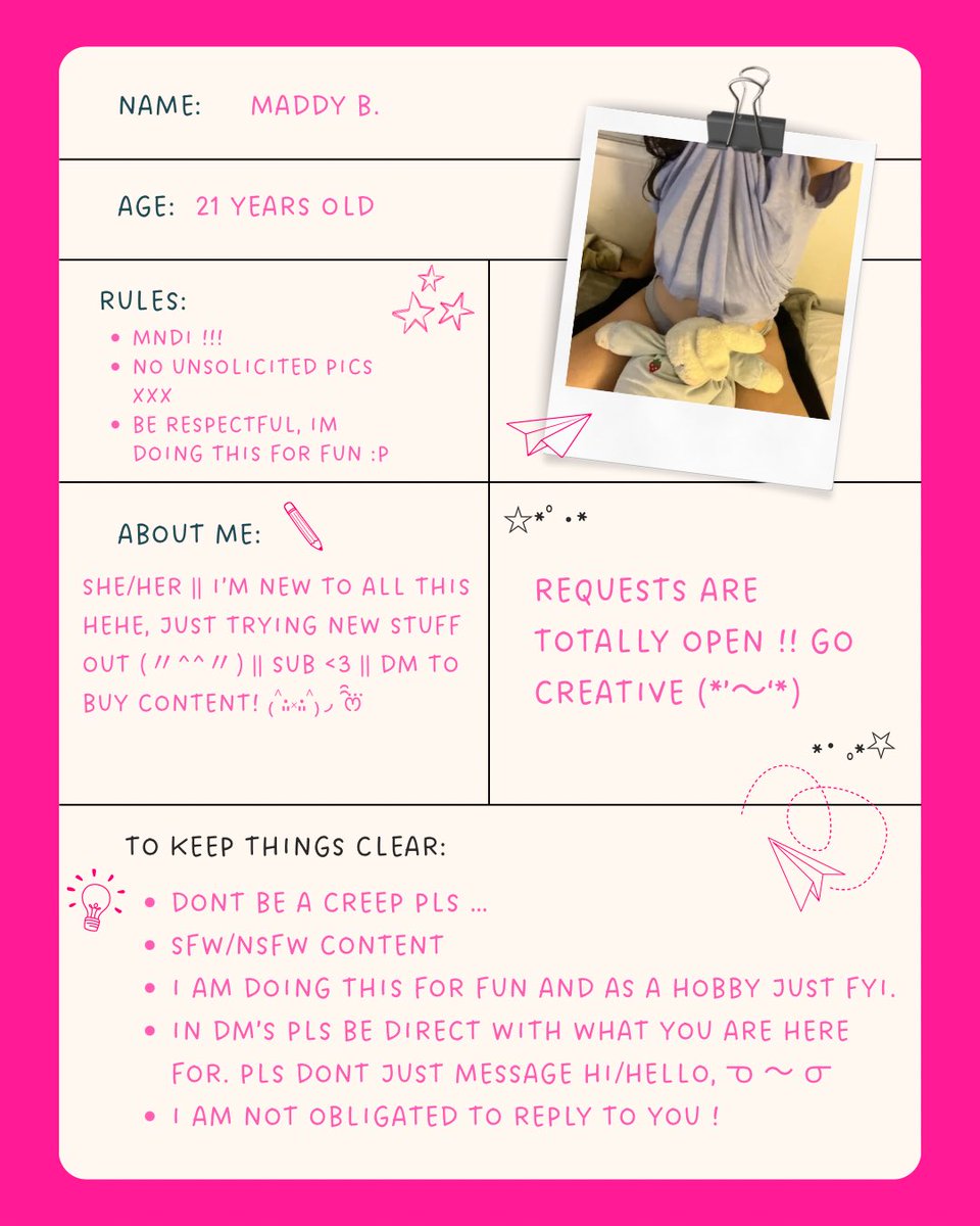 maddybimbo's tweet photo. please read ( ´ ▽ ` ).｡ｏ♡

REQUESTS ARE OPEN !! DM IF INTERESTED ♡＾▽＾♡
#moot #nsfwtwt #voicekink #sfwtwt #buyingcontent #horny #moothunt〃・ https://t.co/noTwQnOgZE