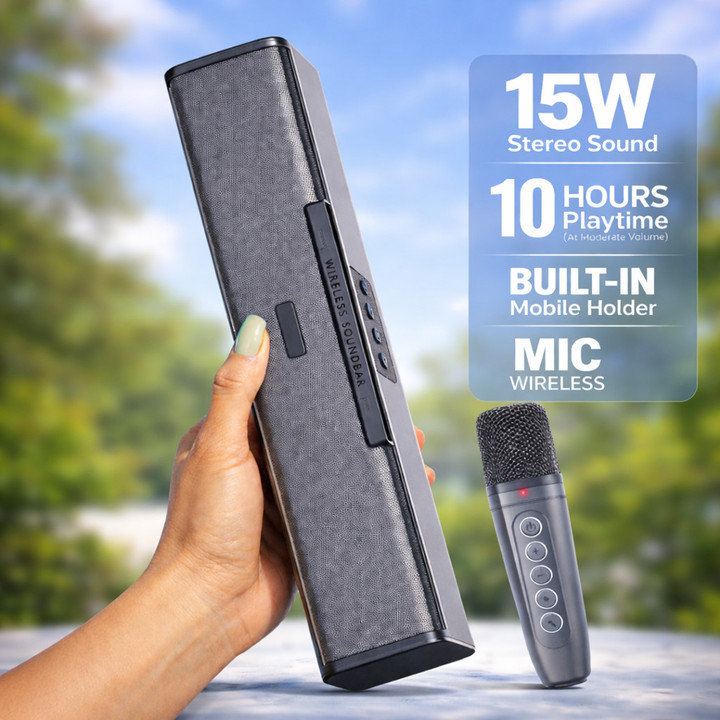 TechBazigar's tweet photo. 🔊🎤 Upgrade your music experience with NextFusion!

✅ 15W Deep Bass Sound
🎤 Karaoke Mic Included
📶 Wireless Bluetooth Connectivity
🏠 Perfect for Home, Travel &amp; Parties
🔥 Compact, portable &amp; fun for everyone.

🛒 Shop Now 👇
[https://t.co/xeYiNgXgcF]

#BluetoothSpeaker https://t.co/hQsMrG00mJ