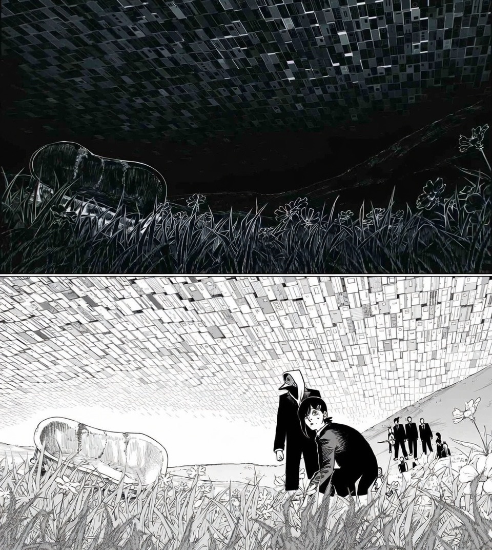 netonowadaiso's tweet photo. ↑漫画
　　　↓アニメ
#チェンソーマン‌ https://t.co/5DTg37EG7D