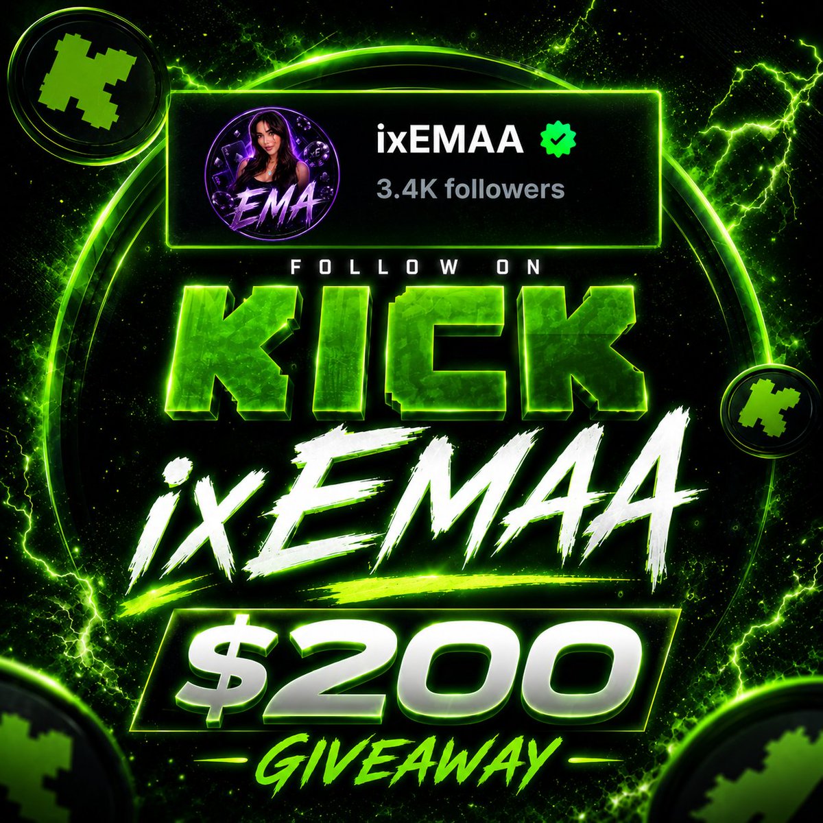 xEmaaa's tweet photo. #2nd I'm giving away $200 to the community! 🎉

💰 8 Winners × $25 Each
To enter:
✅ Follow me on Kick: https://t.co/adFxRYbgI9
✅ Like ❤️
✅ Repost 🔄
✅ Post proof
✅ Reply with your @Stake username 👇
🍀 Good luck everyone! 🍀 https://t.co/zOjlUZ8oMr