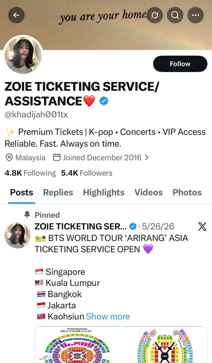 Pingsjti's tweet photo. 🚨 SCAM ALERT 🚨 Please DO NOT buy tickets from @khadijah001tx 
She scammed me—took my money and blocked me immediately after. I want to warn everyone so you don't fall into the same trap and lose your hard-earned money. 

❌❌❌❌❌ https://t.co/C8eiZAaY1C