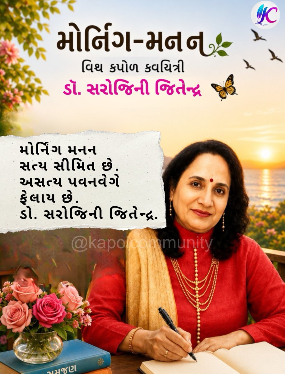 KapolCommunity's tweet photo. મોર્નિંગ મનન
સત્ય સીમિત છે.
અસત્ય પવનવેગે
ફેલાય છે.
ડો. સરોજિની જિતેન્દ્ર.

#PrashantSheth #OdensColTrek #HimalayanTrek #MountainCalling #KapolCommunity #AdventureTravel #ExtremeTrekking https://t.co/Pp5Oeh1fE3
