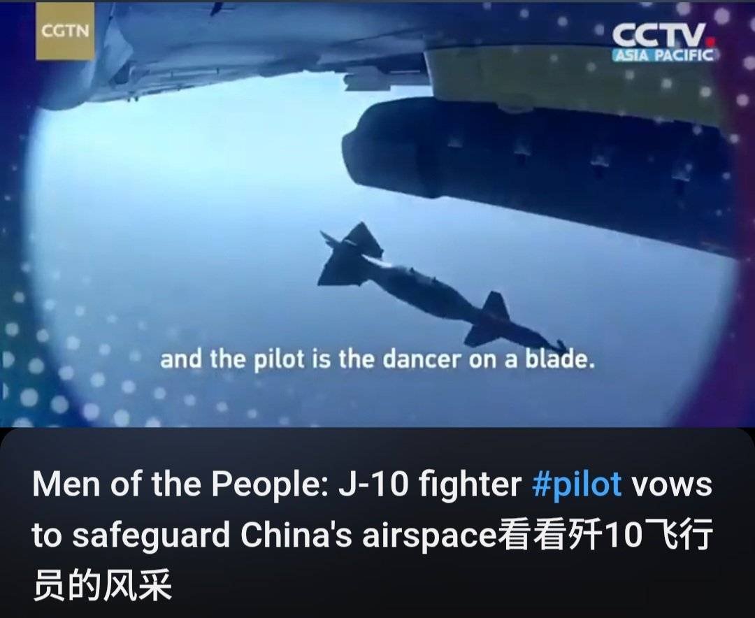 Pushpara001's tweet photo. China used footage from a Tejas test, showing it as a J-10C test https://t.co/pCQjGEUdLX