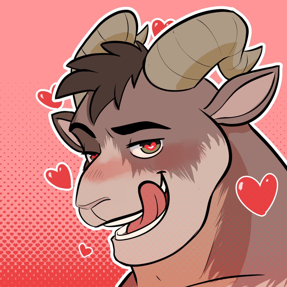 KibbleTheGoat's tweet photo. Hey, goats get horny! A good bonk on the head can help but, well, it’s only natural for me to get excited when you look that handsome!

Two more amazing emotes of Kibble from the incredible @alloart2! 

#furry #goat #kibblethegoat #horny #art https://t.co/2qmHy8X0jW