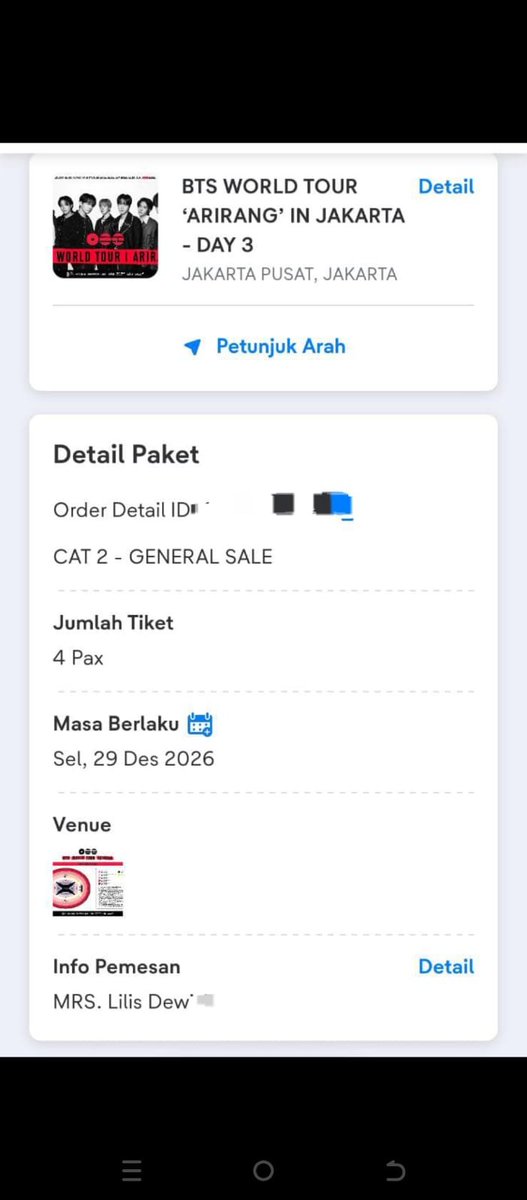 daliknow98's tweet photo. WTS TIKET BTS ARIRANG DAY 3 CAT 2 

First come, first served!!! Harga boleh nego, please kindly DM me🙌🏻

Note : nggak nyangka banget bisa dapet tiket setelah dari kemaren menghajar 900k++ orang😭😭😭

#WTS
#zonauangㅤ
#BTS 
#BTS_ARİRANG 
#BTSConcert https://t.co/nMsDdTLdpB