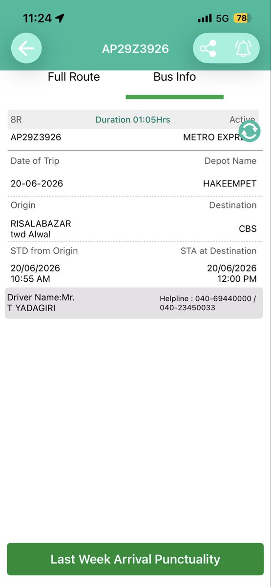 avishalkumar0's tweet photo. @TGSRTCHQ 
I followed Gamyam app for bus tracking, and it was too accurate 👌👌and was, on time at my stop Trimulgherry as per mentioned time.

Kudos too team👏🏻👏🏻👏🏻

@Ponnam_INC  @TelanganaCMO @revanth_anumula https://t.co/wWT8T7mcXp