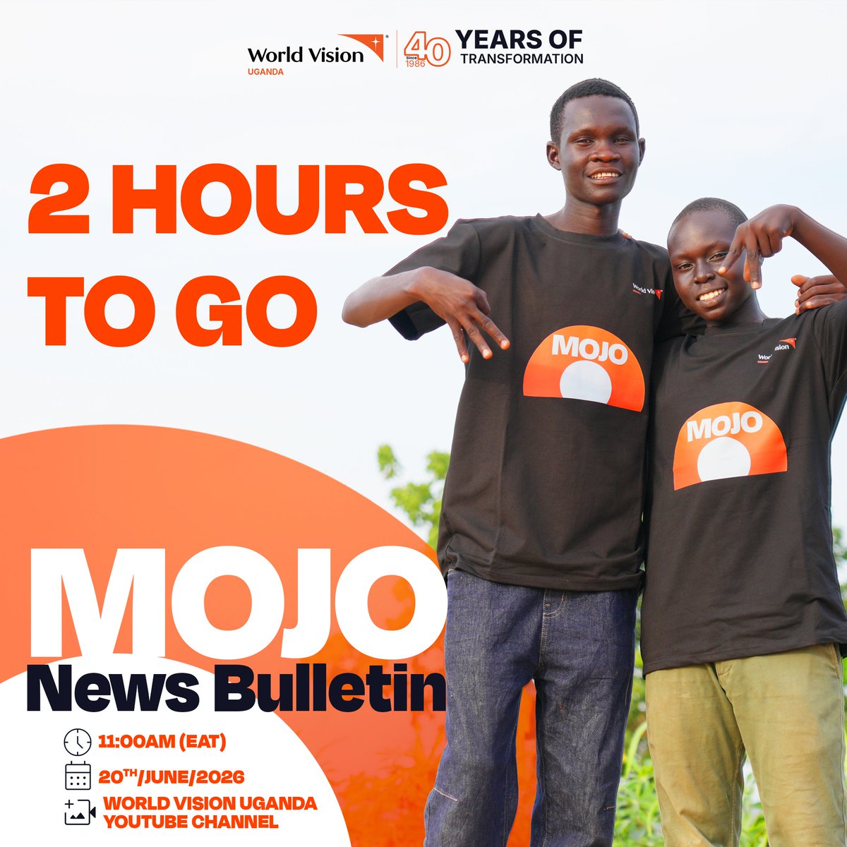 WorldVisionUg's tweet photo. 2 HOURS TO GO! 

Mobile Journalism (MOJO) breaks the traditional barriers of journalism. Gone are the days of needing expensive cameras and studios. 

👉 Watch here: https://t.co/AyTAGi5ah2 https://t.co/vPt0NnRznD