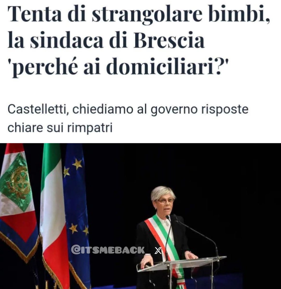 itsmeback_'s tweet photo. FUORI QUESTE BESTIE DALL'ITALIA.

I crimini degli immigrati non vanno raccontati. Ecco come funziona l'informazione in Italia.

#remigrazione #remigration #remigracion

▪️Un nigeriano con precedenti penali ha cercato di soffocare al parco un bambino di 10 anni, è stato fermato da un cittadino pakistano.

Per la stampa italiana il  pregiudicato nigeriano è diventato un "ventinovenne con problemi psichici" senza scrivere la nazionalità, mentre colui che lo ha salvato un cittadino pakistano. Quando gli immigrati compiono crimini i giornalisti omettono la nazionalità e non potendo giustificare crimini assurdi e violenti, si parla di problemi psichici. Se invece lo straniero si comporta da bravo cittadino, allora i giornali mettono subito in evidenza la cittadinanza.

Questo è razzismo verso gli autoctoni ed è un modo molto pericoloso di fare informazione.

- La terza Roma

🔴 NIGERIANO TENTA DI STRANGOLARE BAMBINO AL PARCO: GIUDICE LO MANDA AI DOMICILIARI...
🔴 Tenta di strangolare due bimbi al parco, uno di soli 3 anni: nigeriano regolare ai domiciliari. La sindaca PD di Brescia attacca il governo invece delle sue toghe rosse: «Perché ai domiciliari?»
... Un altro giorno di terrore per le famiglie italiane. Stavolta nel verde del Parco Guido Alberini di via Ischia a Brescia, dove un uomo di 29 anni, cittadino nigeriano presente regolarmente sul territorio nazionale, ha aggredito senza alcun motivo due bambini che giocavano con le loro mamme.
Uno di loro aveva appena tre anni...

- Sandro Greco