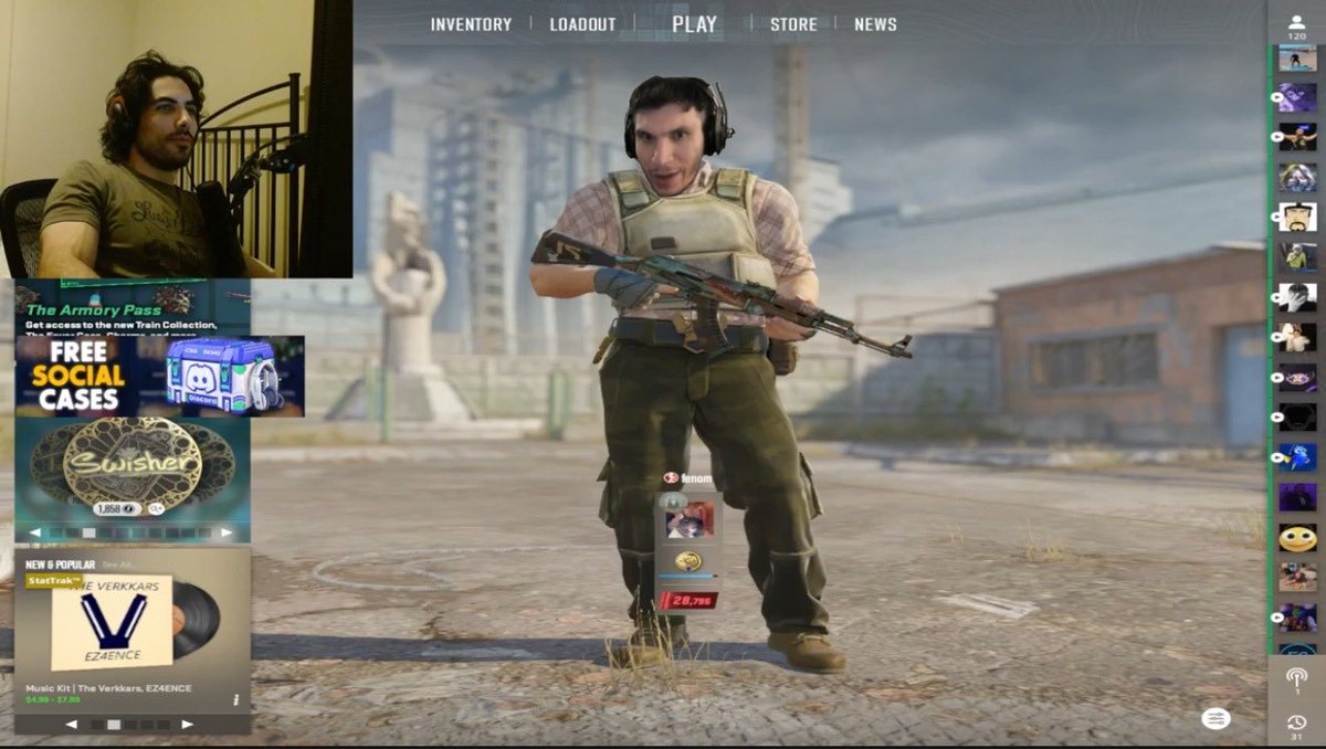 TrainUpdates's tweet photo. Train is on Fenom’s stream playing CS2 👀 https://t.co/G80WHQeZor