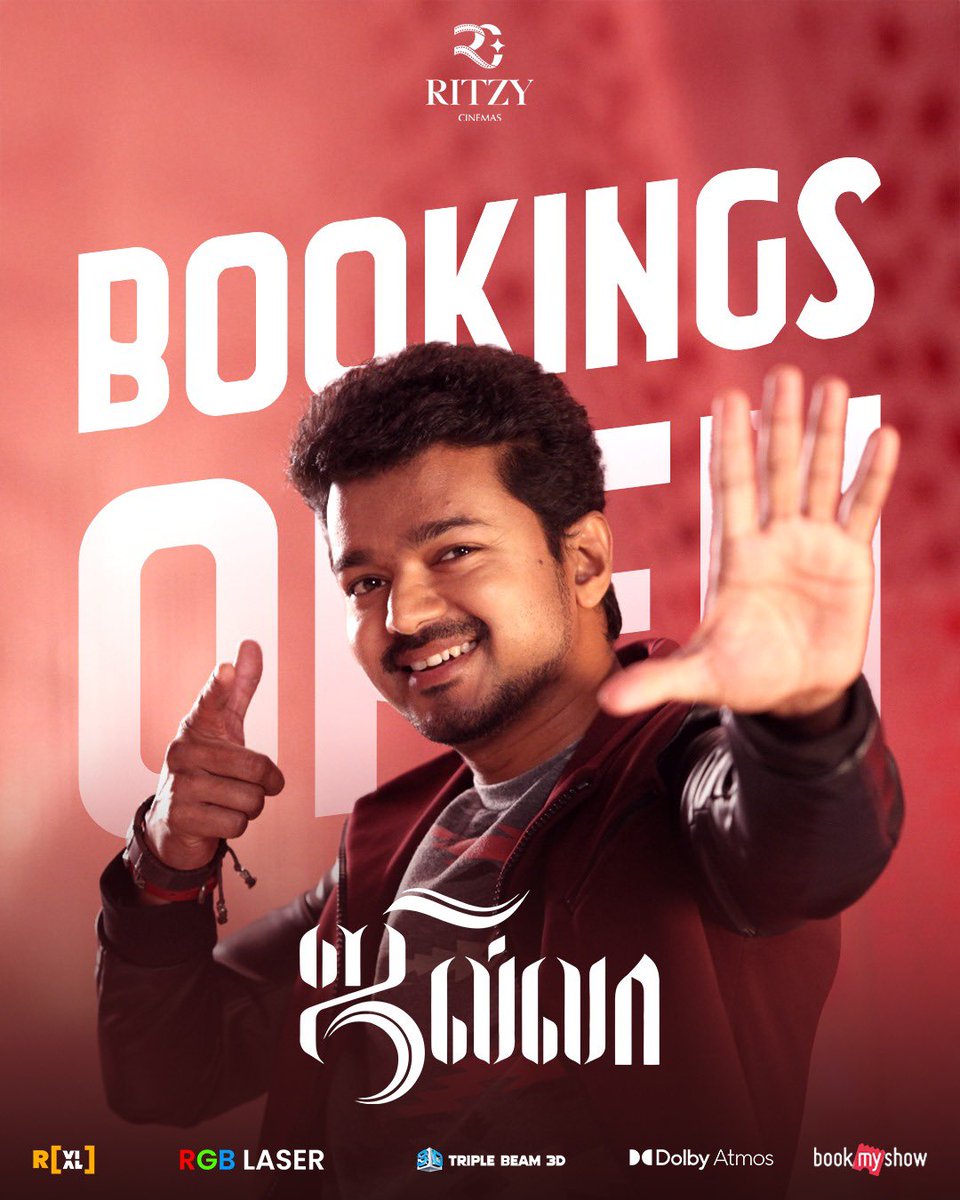 RitzyCinemas's tweet photo. June 22nd 10.30AM Thalapathy Birthday Special #Jilla Bookings Opened Now !! https://t.co/9V4wBEHJvr
