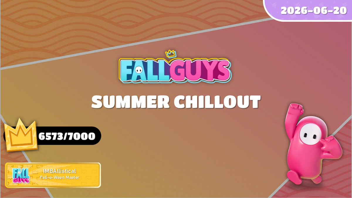 WhoisIMBA's tweet photo. #VTuberID IMBA is streaming Fall Guys now!
"Summer Chillout" is ON!
Current: 6573👑 
https://t.co/f8SY6KdR35 https://t.co/KpJs8eoNRP