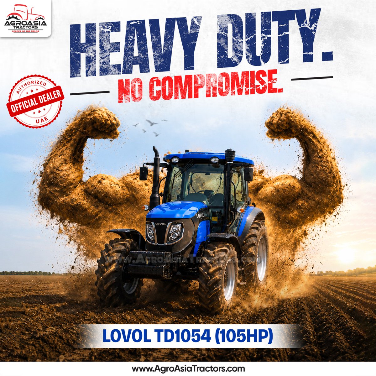 AgroAsiaTractor's tweet photo. Experience unmatched performance and durability with the LOVOL TD1054 (105HP).
✅ Visit https://t.co/bmeqmdle82
✅ WhatsApp: https://t.co/AEqUSuio43
#AgroAsiaTractors #power #LOVOLTractor #AgriculturalMachinery #NoCompromise #UAE #Lovol https://t.co/4NtNgEcxsb