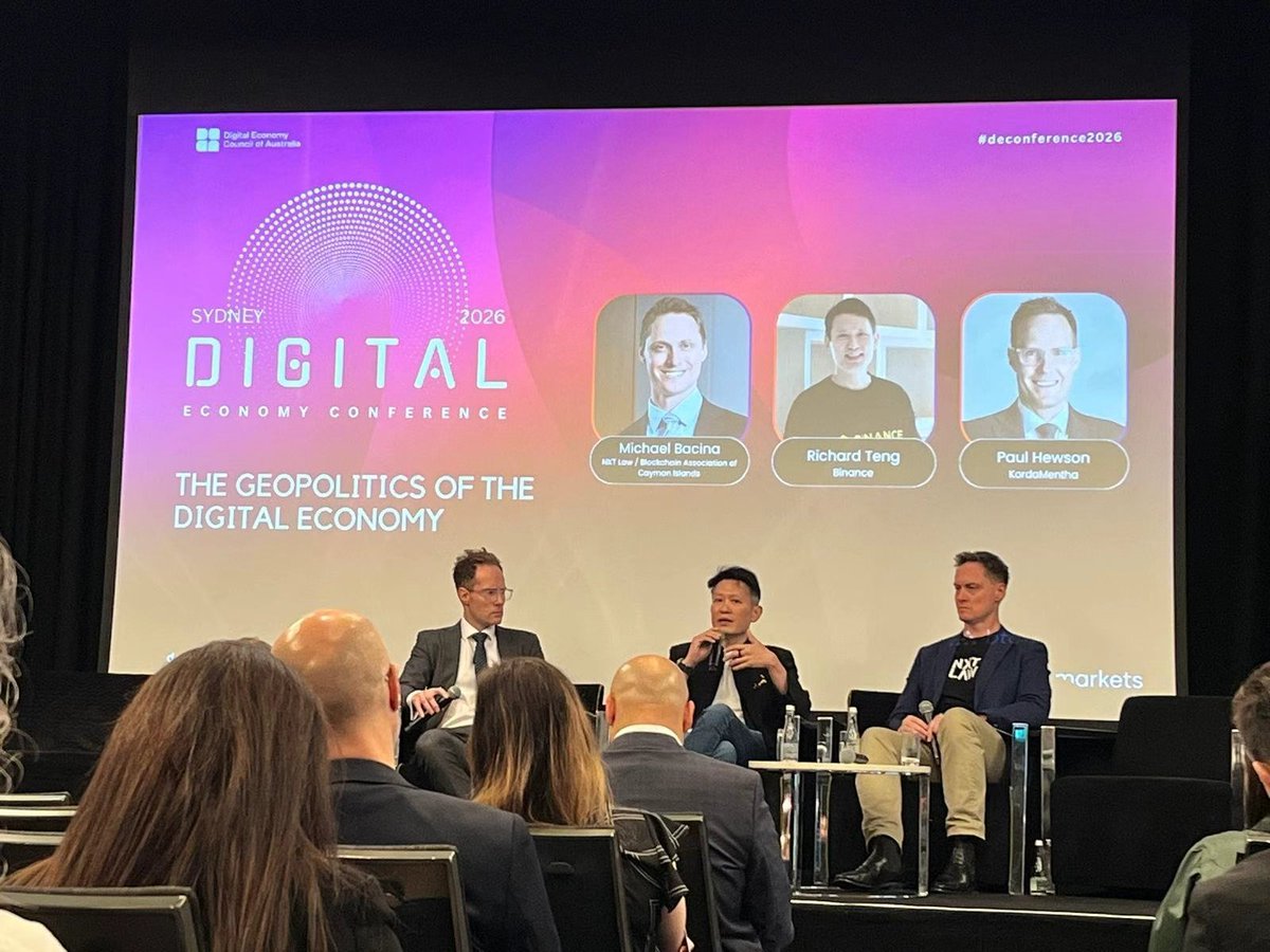Agentum_space's tweet photo. Our CTO Nicolas Kacandes on stage at the Digital Economy Conference in Sydney 🇦🇺

The shift is here — from agents that chat to agents that transact. And that shift needs new rails: trustless identity, onchain settlement, verifiable work.

That's what we're building at Agentum. https://t.co/ueReh2CXi6