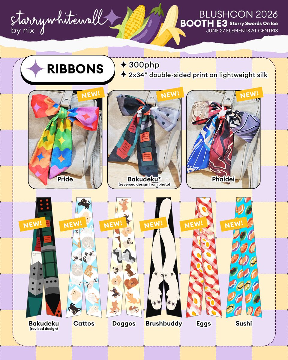 starrywhitewall's tweet photo. ⭐️Like/Share🙏⭐️ (1/3)

Fav event of the year is here 🥰 See you at #BlushCon2026! Pls check replies for reservation process! ⬇️

Scarf PO for h0yofest pickup/mail only!

🌈 Phaidei, BKDK, Hoyo, WHA, vtubers, etc
📍 Booth E3, Elements at Centris, June 27 https://t.co/eyEWl9vvJA
