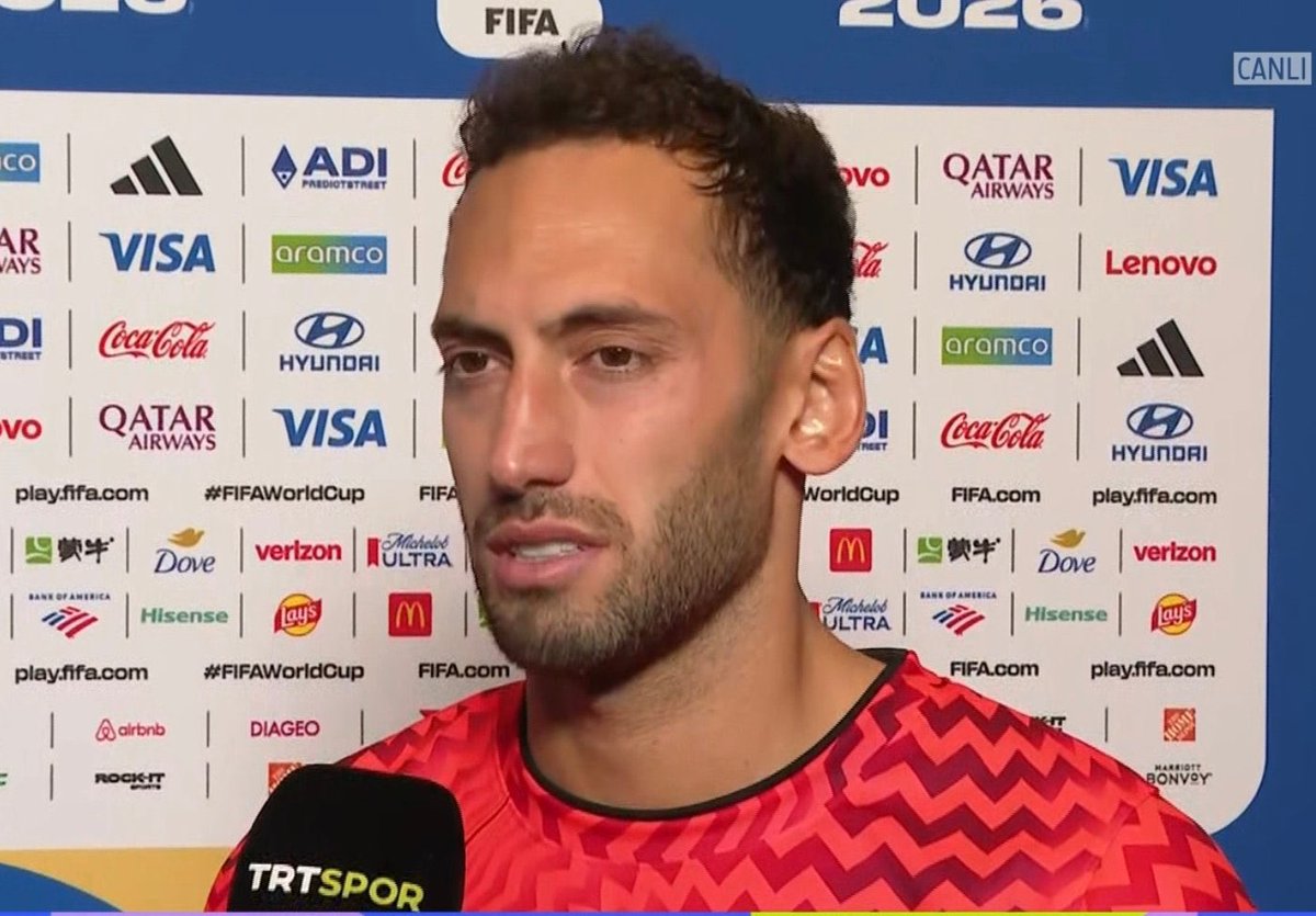 ScouTurk's tweet photo. 🇹🇷🗣️ Hakan Çalhanoğlu

“The guys came once and won the match with a single shot. We're hitting but it doesn't go in, it hits the crossbar, the post, their legs. Bad luck.” https://t.co/qqX1PhXldD