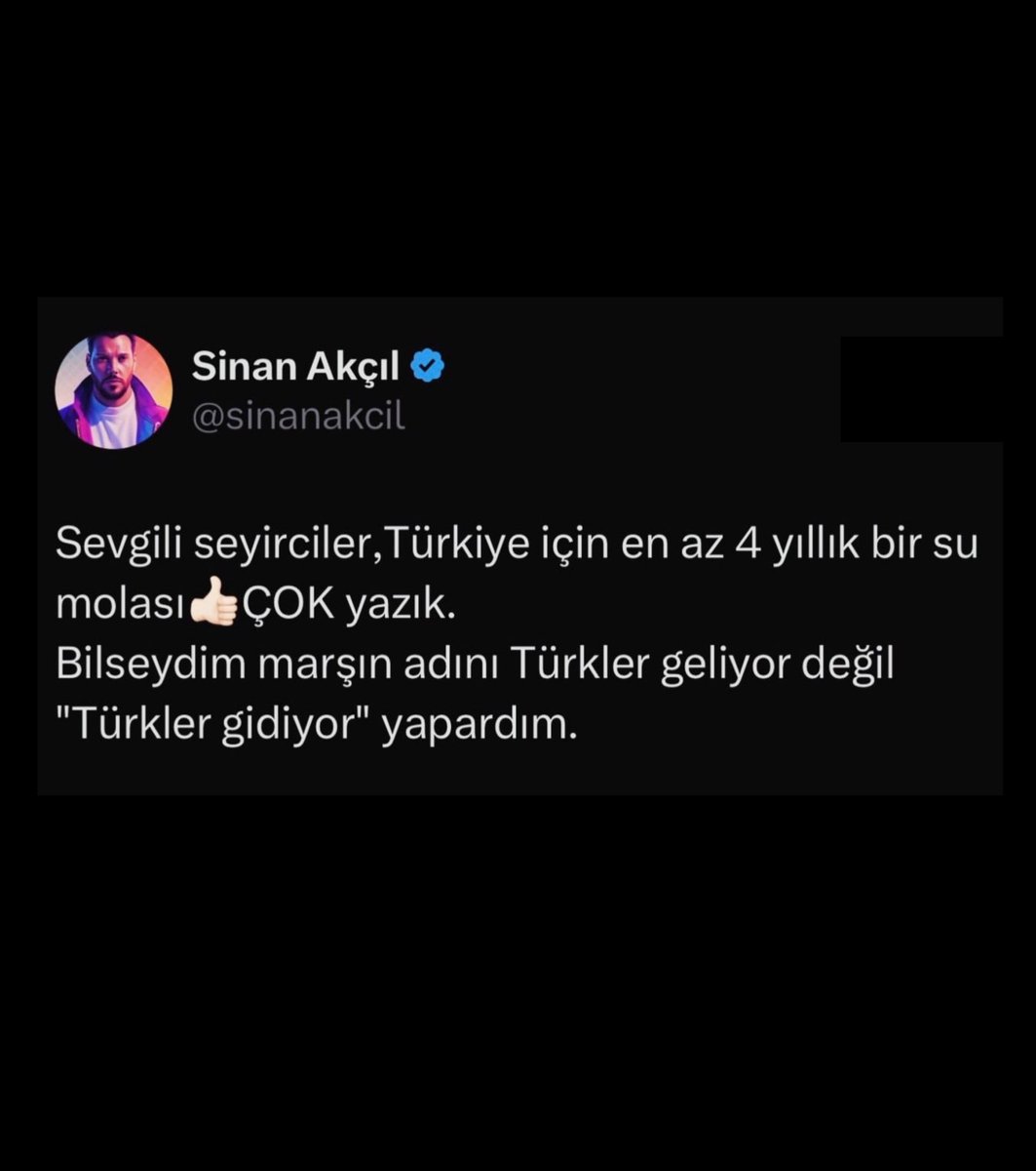 ZamHaberAjans's tweet photo. Sinan Akçıl:

🔹 “Bilseydim marşın adını ‘Türkler geliyor’ yapmazdım.”

🔹 “‘Türkler gidiyor’ yapardım.” https://t.co/7EPTrWWEmW