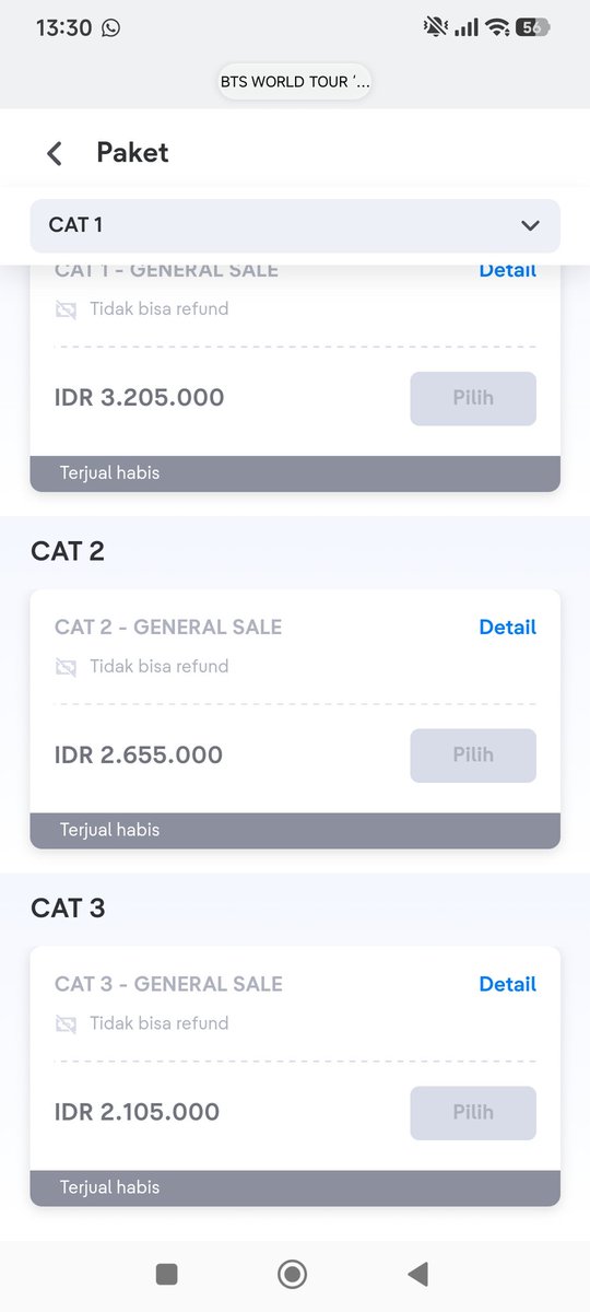 efernamblas's tweet photo. Tiket bts soldout, bye 🥲 https://t.co/Gxg0JAxS6g