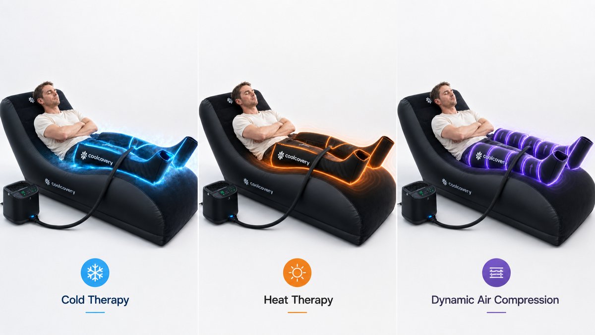CoolCovery's tweet photo. Cold. Heat. Dynamic compression.

Three recovery modes, one integrated system — designed to help you cool down, warm up and recover with targeted air pressure.

Use each mode on its own, or build a routine around your body and your day.

#CoolCovery #3COVERY #SportsRecovery https://t.co/gLlYXSVkAk