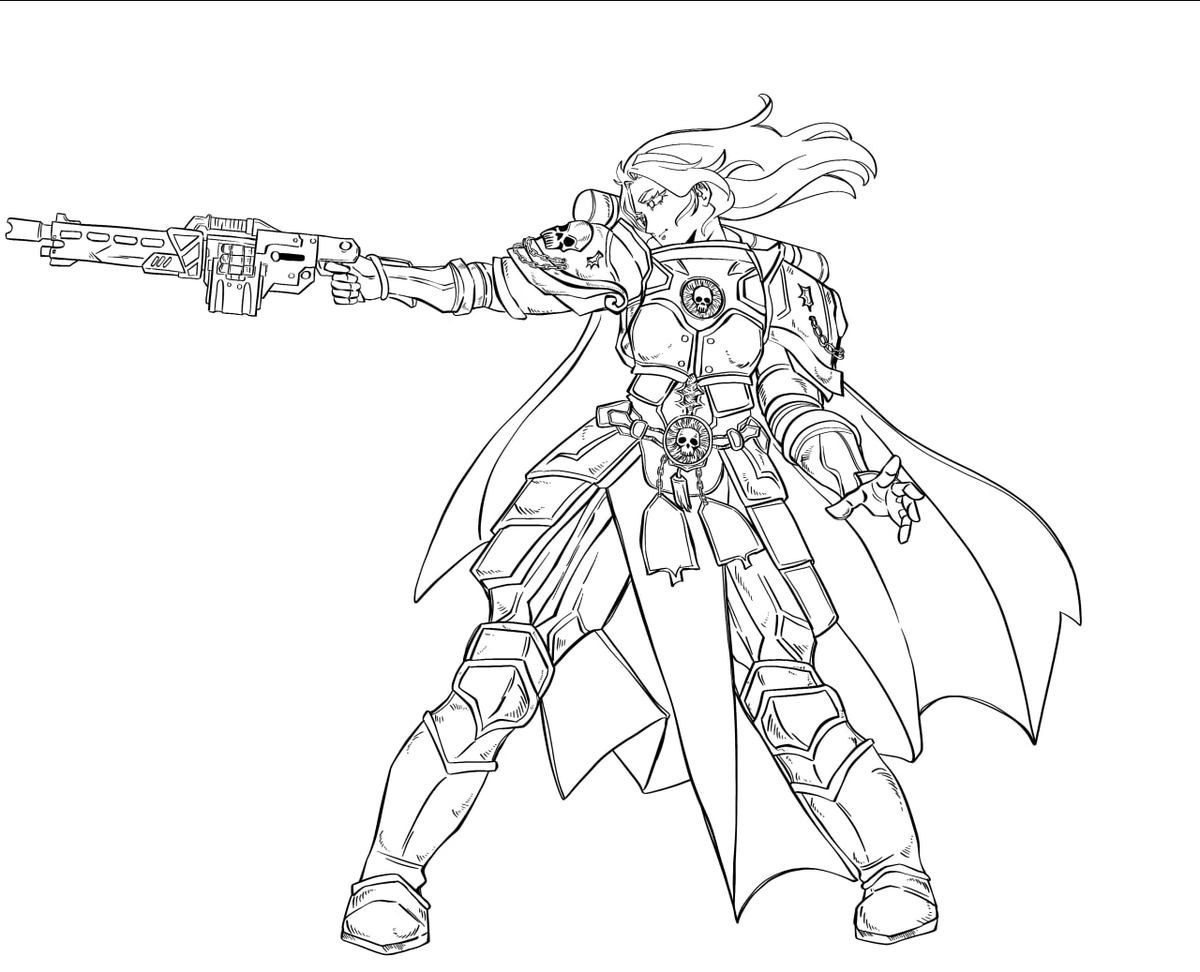 Katenbka9's tweet photo. Line and full render (❁´◡`❁) #sisterofbattle #warhammer #fanartㅤㅤㅤㅤ https://t.co/q7liWR7izw