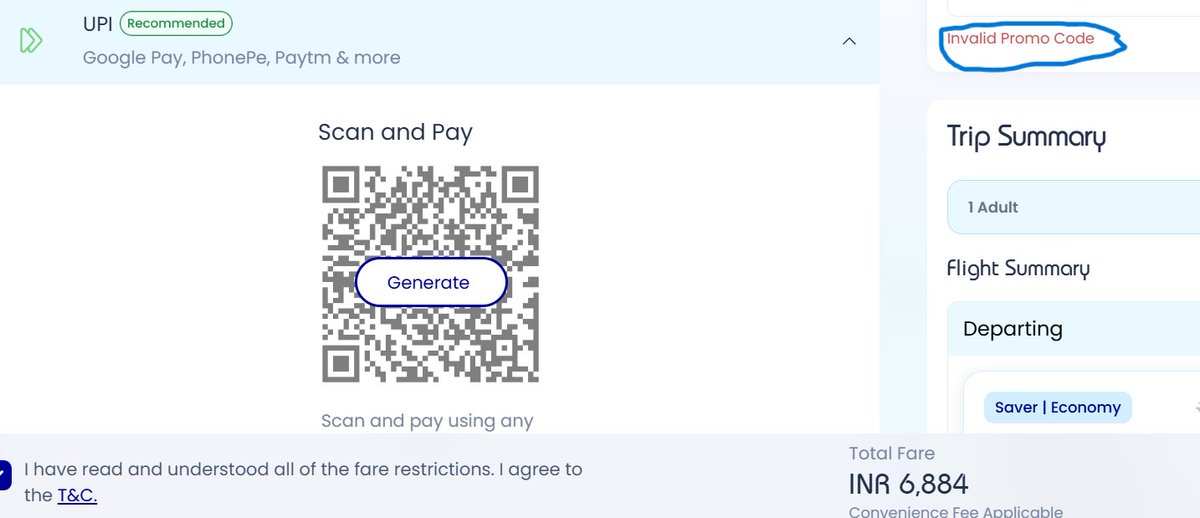 spburla's tweet photo. @IndiGo6E @RamMNK @DGCAIndia @MoCA_GoI @IndiGo6E PNR: PDMSXH — Flight disrupted 5 Dec 2025
✅ Indigo issued Vouchers after escalation on 31 May 2026
❌ Voucher showing "INVALID PROMO CODE" on payment page
❌ No separate voucher field visible on payment page
Issue remains unresolved
@MoCA_GoI Hon @RamMNK ji @DGCAIndia https://t.co/BfYHXq7wPO