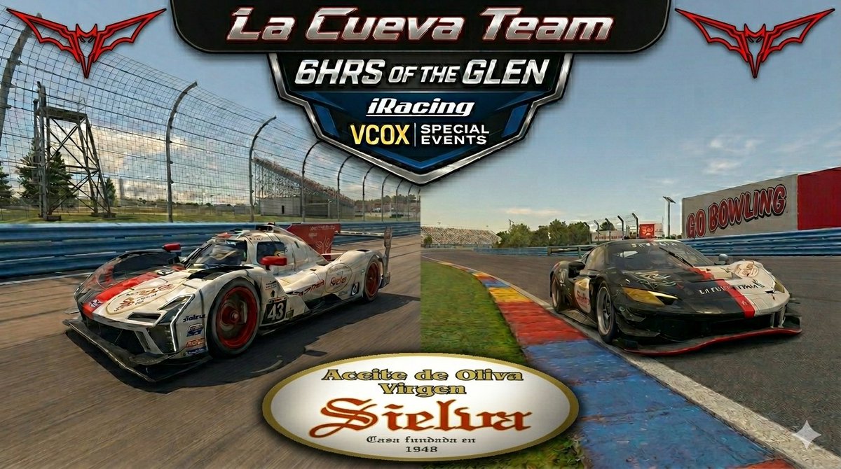 CuevaTeam's tweet photo. 🏁Nos vamos a las 6hde Watkins en @iRacing .
En 2 categorias distintas, y con el fin de aprender, disfrutar y conseguir el mejor resultado posible.
Animo chicos!!! https://t.co/UX07h3BM8j