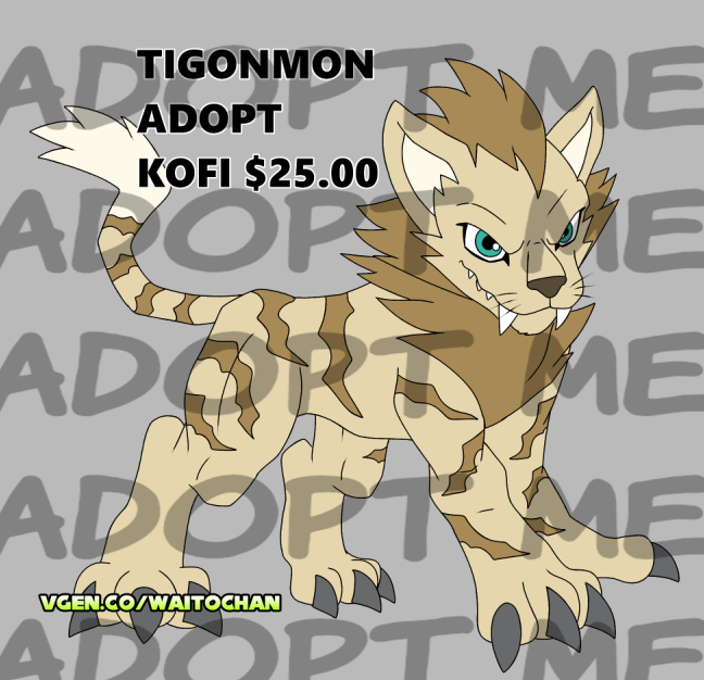 waitochan's tweet photo. Tigonmon oc if someone wants it, in replies the L1nk #digimon #fanart #デジモン https://t.co/L5SghNuIaI