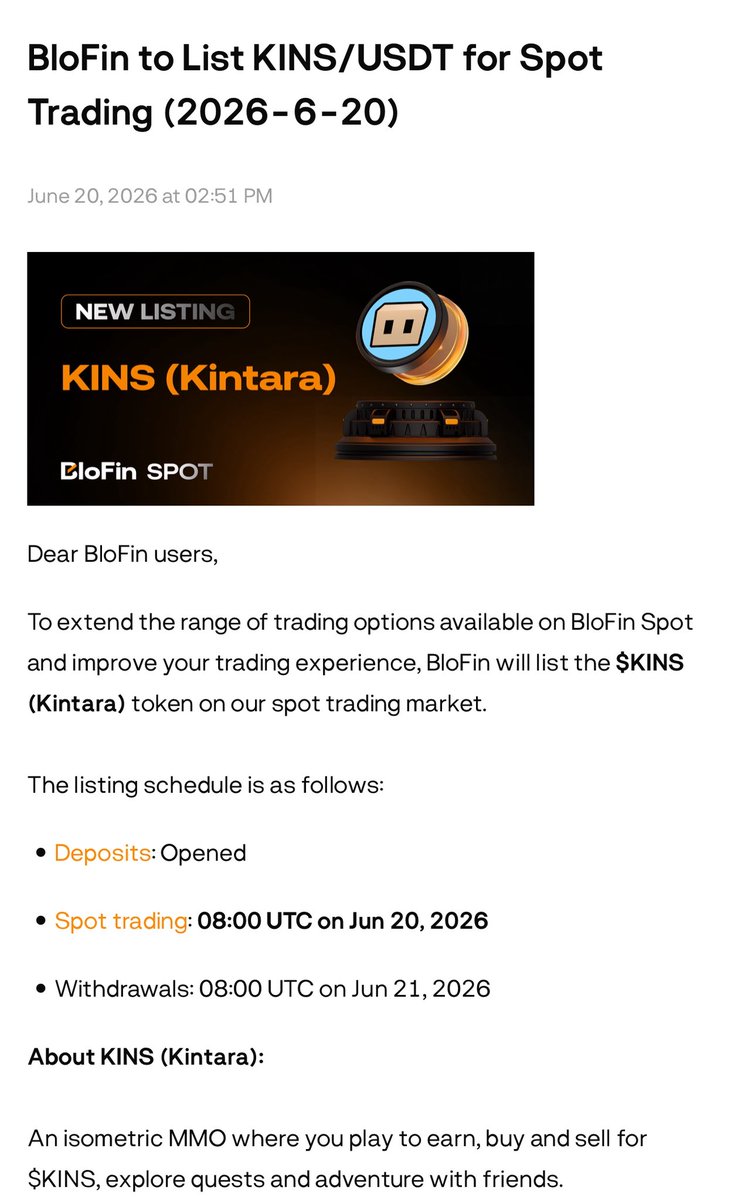 BreadGiver's tweet photo. $KINS just got listed on @BloFin_Official 

https://t.co/9bSWOOhwiq https://t.co/KHwvRY71pZ