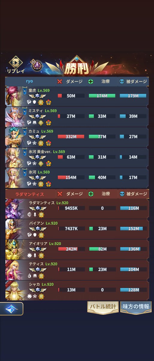 ryo_7sense's tweet photo. 1日遅れで風属性幻境600階クリア😀 https://t.co/BdGZJb2a1H