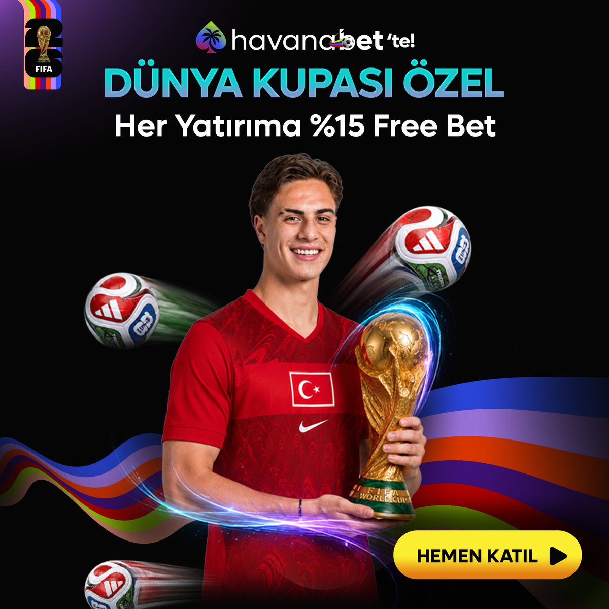 havanabetcom's tweet photo. ⚡️ Sahada mücadele, HavanaBet’te fırsat var!

🏆 Yatırımını yap, %15 Free Bet fırsatını kap, Dünya Kupası heyecanına ortak ol!

⚽️ Hemen katıl, avantajı yakala!

🔗 Güncel Giriş İçin Tıklayın: https://t.co/LgcvpwlDXM

🌴 Havanabet – Kazancın ritmini sen belirle! https://t.co/n0vvoKgLL3