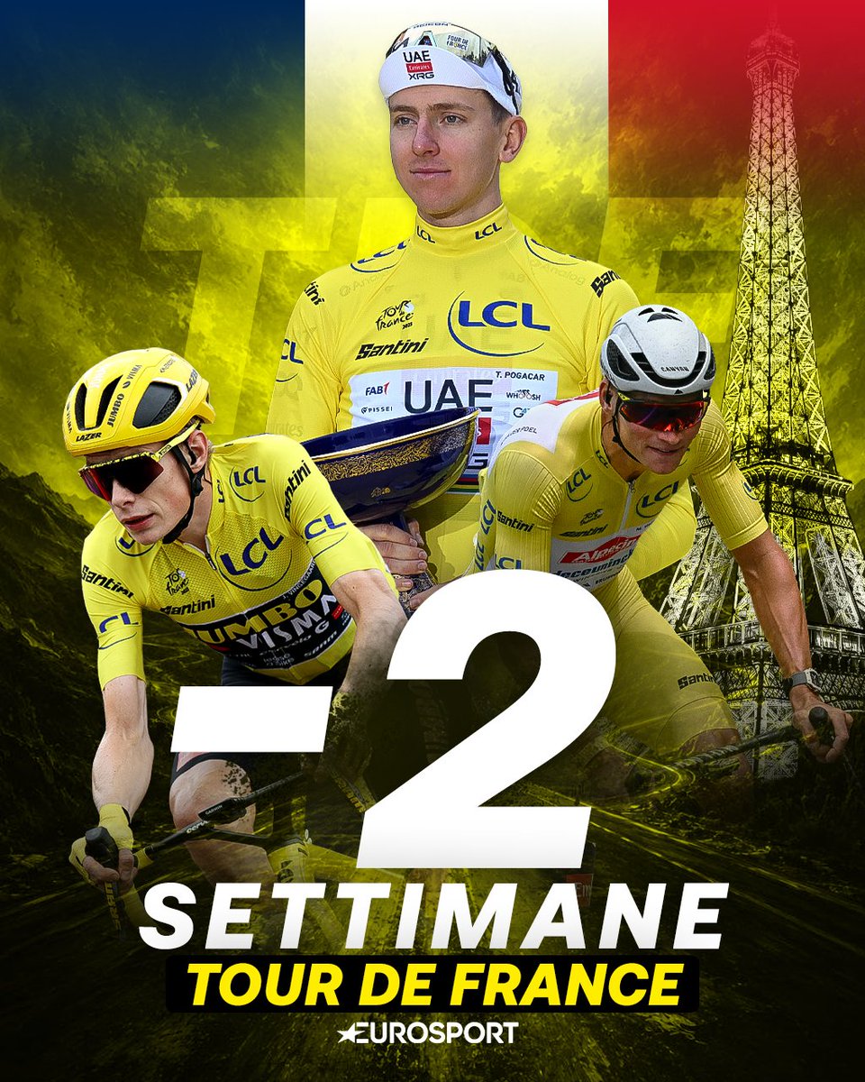 Eurosport_IT's tweet photo. IL TOUR DE FRANCE STA ARRIVANDO 🔥

Si parte il 4 luglio a Barcellona con la cronosquadre. Poi 21 tappe di fuoco fino a Parigi, il 26 luglio. 
Tutti contro Pogacar, ancora una volta 💛

Segui ogni tappa LIVE su Eurosport 1, @discoveryplusIT e @hbomax

#Ciclismo #TourDeFrance #Cycling