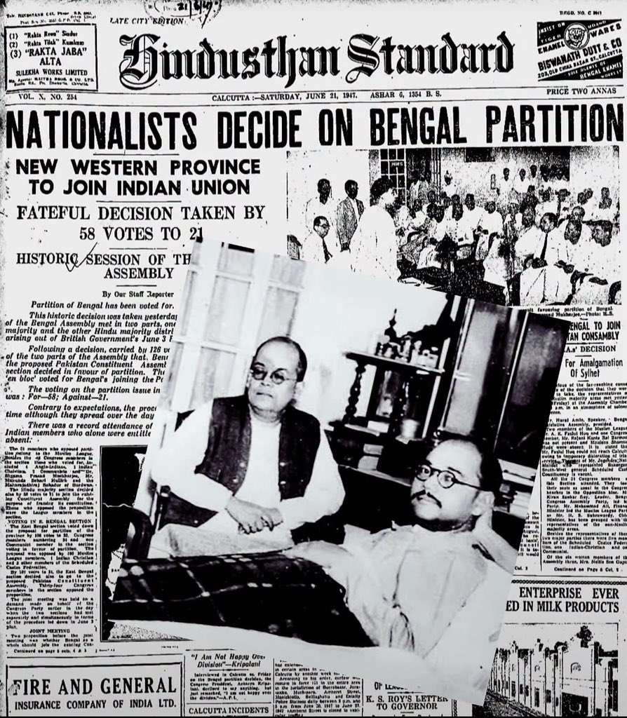 pradip103's tweet photo. 20 June 1947 was not just another date in Bengal’s history—it was the day that shaped the destiny of millions.

As the Partition of India drew near, competing visions emerged for Bengal’s future. 

While proposals for an undivided or independent Bengal were being discussed, Dr. Syama Prasad Mookerjee argued that the people of Western Bengal must have the right to remain within India.  

On 20 June 1947, the Bengal Legislative Assembly voted on Bengal’s future. The representatives of western Bengal voted in favour of partition and joining the Constituent Assembly of India, paving the way for the creation of West Bengal.  

Dr. Syama Prasad Mookerjee warned that a “Sovereign undivided Bengal will be a virtual Pakistan”, articulating his opposition to plans for an independent Bengal outside India.  

From the Tarakeswar conference of April 1947 to the historic vote of 20 June 1947 and finally Independence on 15 August 1947, the journey of West Bengal was forged through political conviction, democratic action, and an unwavering commitment to India’s unity.  

Paschimbanga Divas is a tribute to that historic struggle and to all those who helped secure West Bengal’s place in India.

#PaschimbangaDivas