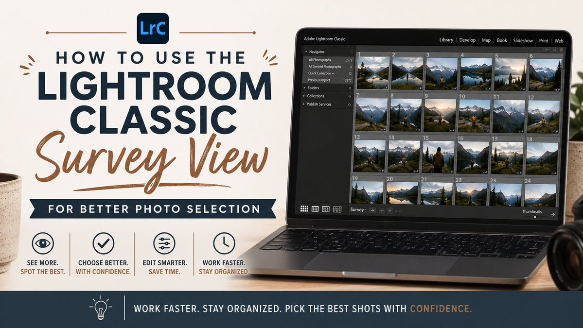 PixmellowHQ's tweet photo. Use Survey View for Better Photo Selection

Learn how to use Survey View in Lightroom Classic to compare multiple images side by side.

https://t.co/9tus9doeHm

#LightroomClassic #PhotoCulling #PhotoSelection #PhotoEditing #PhotographyTips #LightroomTips #Pixmellow https://t.co/snxvKH8kPY
