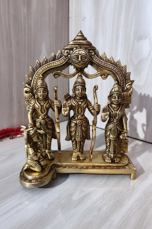 🙏🏹✨ BRASS RAM DARBAR IDOL – LORD RAM, SITA, LAKSHMAN & HANUMAN