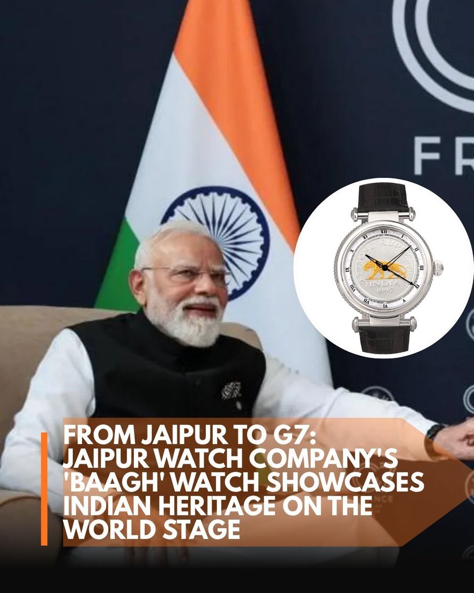 Catchpandian's tweet photo. The G7 photos are making headlines, but that Jaipur Watch Company 'Baagh' watch deserves some attention too. Made in India. Worn at the highest level. @JaipurWatchCo  #JaipurWatchCompanyAtG7 https://t.co/VSqqceWW86